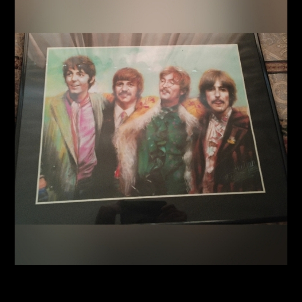 Vintage Beatles Art With Signature